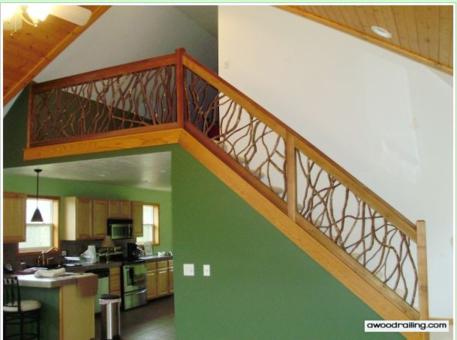 interior mountain laurel stair handrail